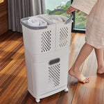 3 Compartment Laundry Baskets Laundry Sorter Rolling Laundry Hamper