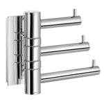 Polished Chrome Triple Swivel Swing Arm Towel Hooks | Polished Chrome