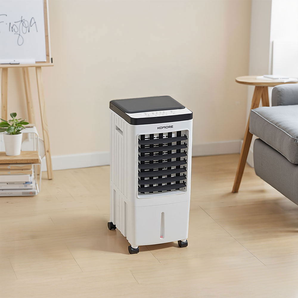 6l Portable Evaporative Air Cooler Tower Fan Design For Home & Office | Small | White