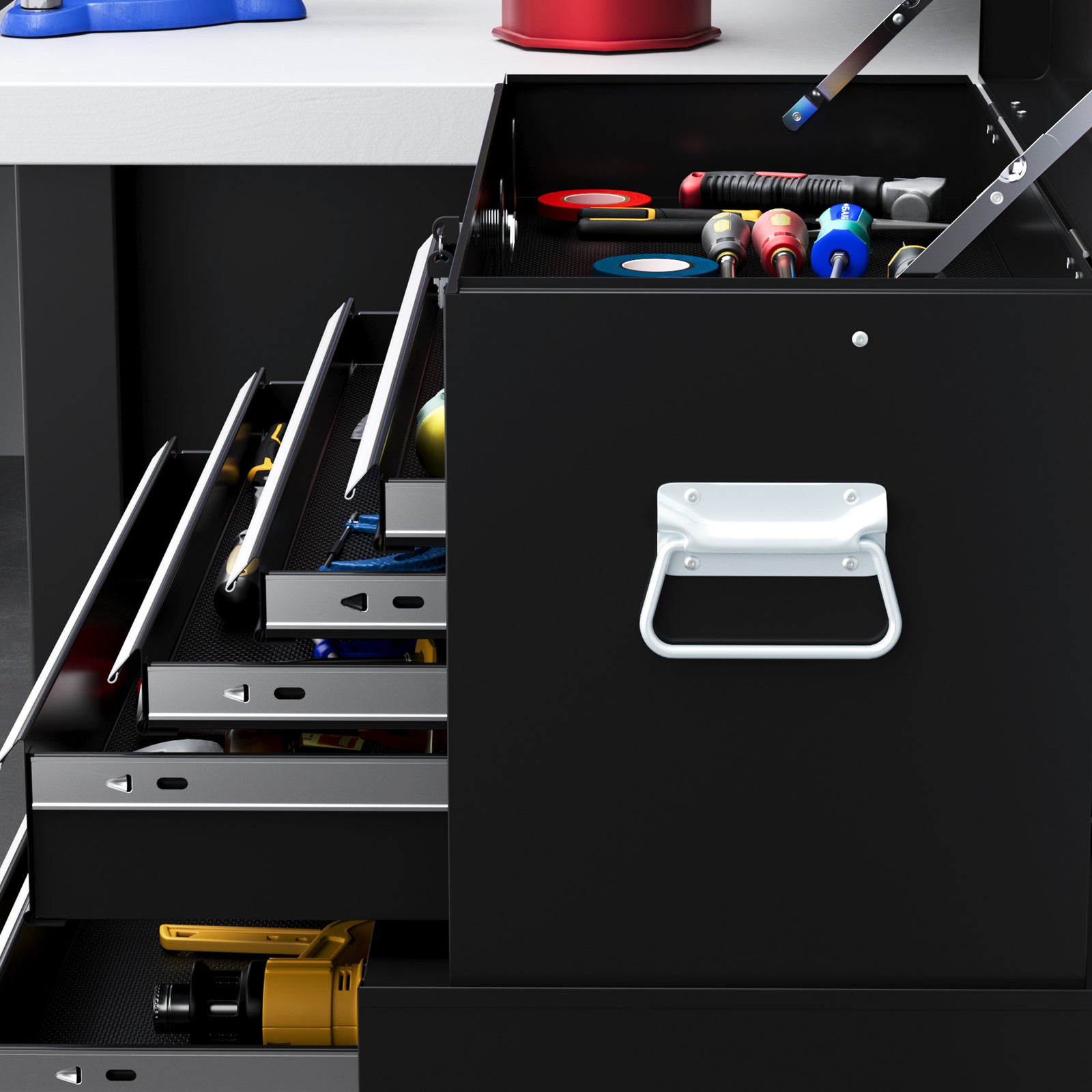 Top Chest And Roller Cabinet Combo Metal Tool Cabinet | Black