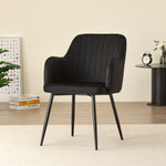 Stylish New York Dining Table Set With 4 Charlotte Velvet Chairs | Black