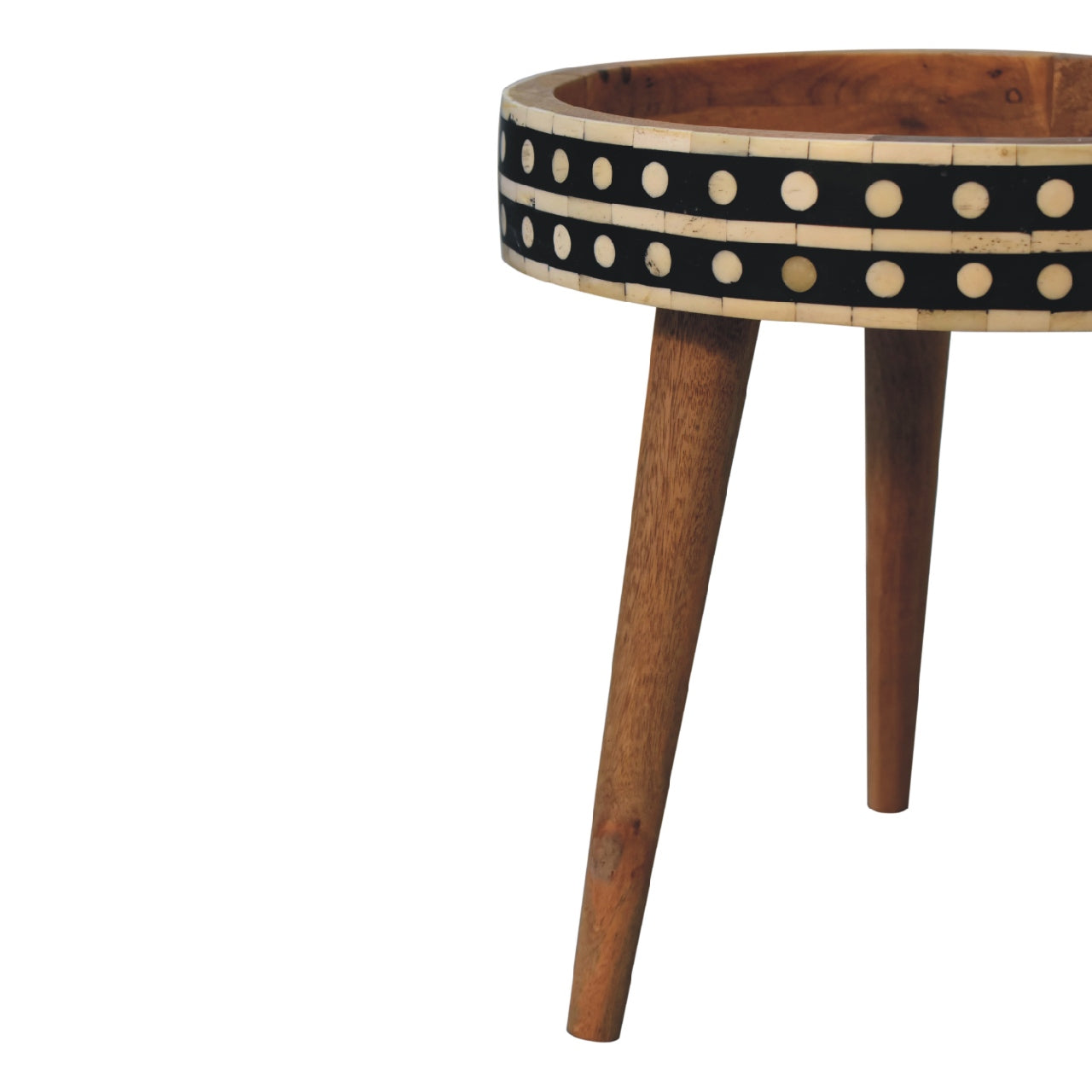 Solid Mango Wood Mini Pattern Nordic End Table