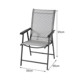 Foldable Chairs With Metal Frame & Fabric Seat – Set Of 2 Or 4 | Set of 4 | Black