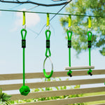 32.8ft 10pcs Obstacle Course For Kids, Slackline Kit For Kids, Green
