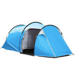 3 Man Camping Tent 2 Rooms Porch Vents Weather-resistant | Blue