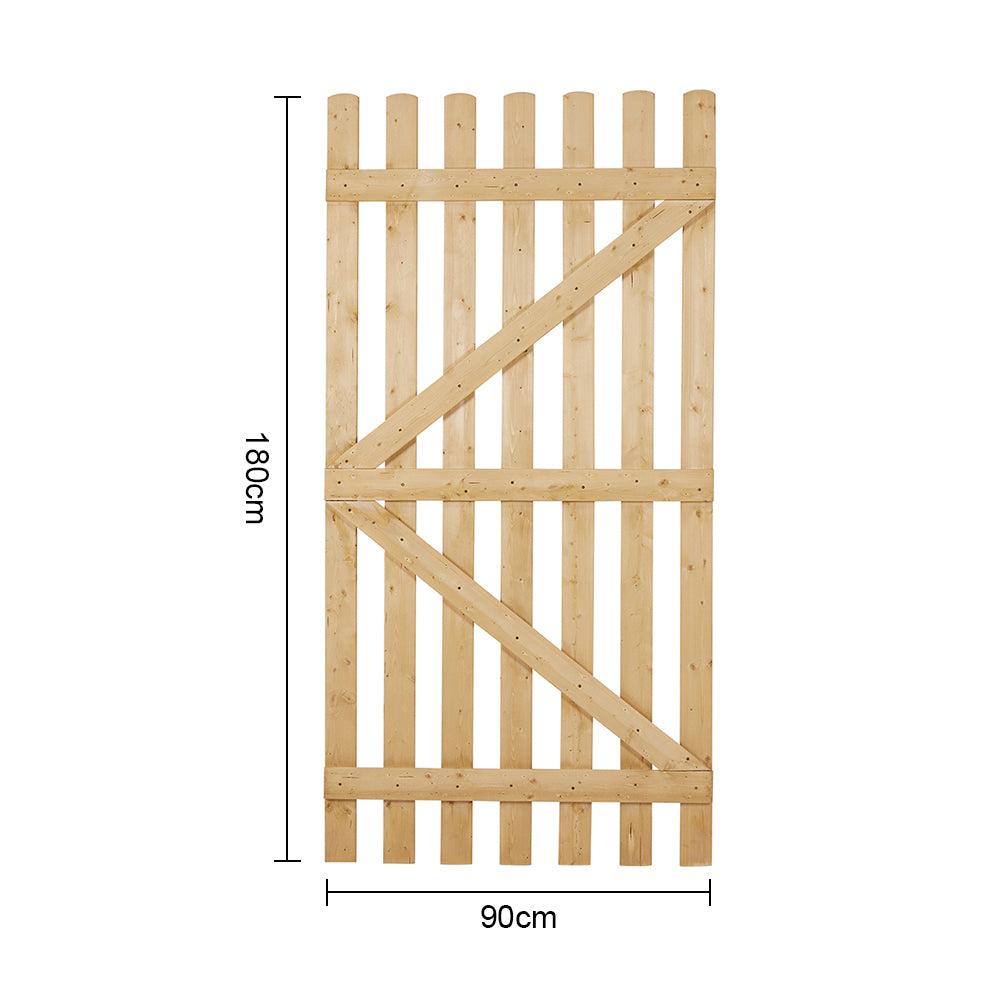 90cm W X 90/150/180cm H Garden Wood Fence Gate With Latch | 180cm
