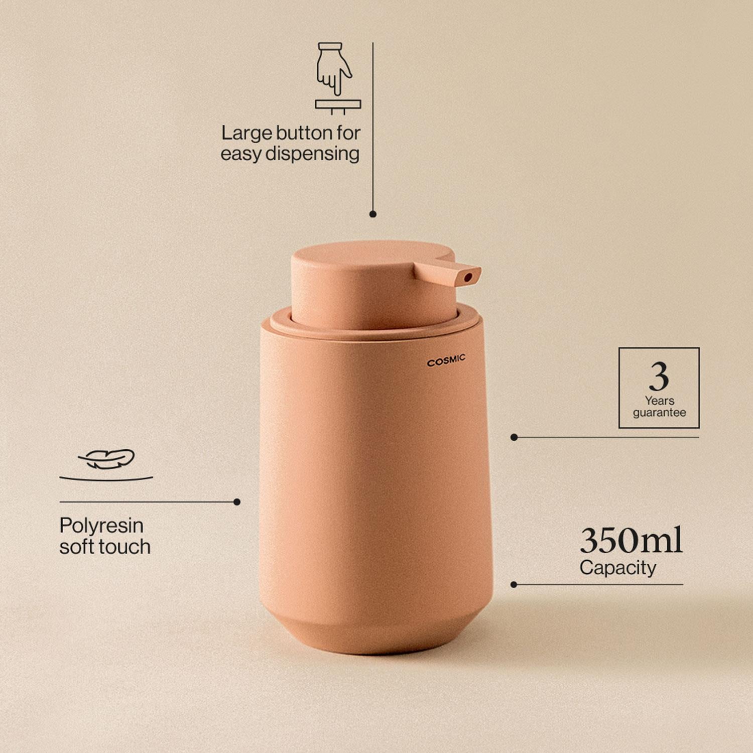 Soap Dispenser, 350ml Durable. Non-drip Nozzle Beige, Saona Collection