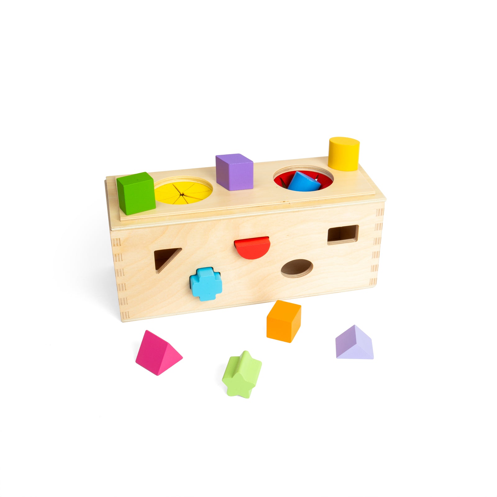 10pc Wooden Mystery Box Shape Sorter