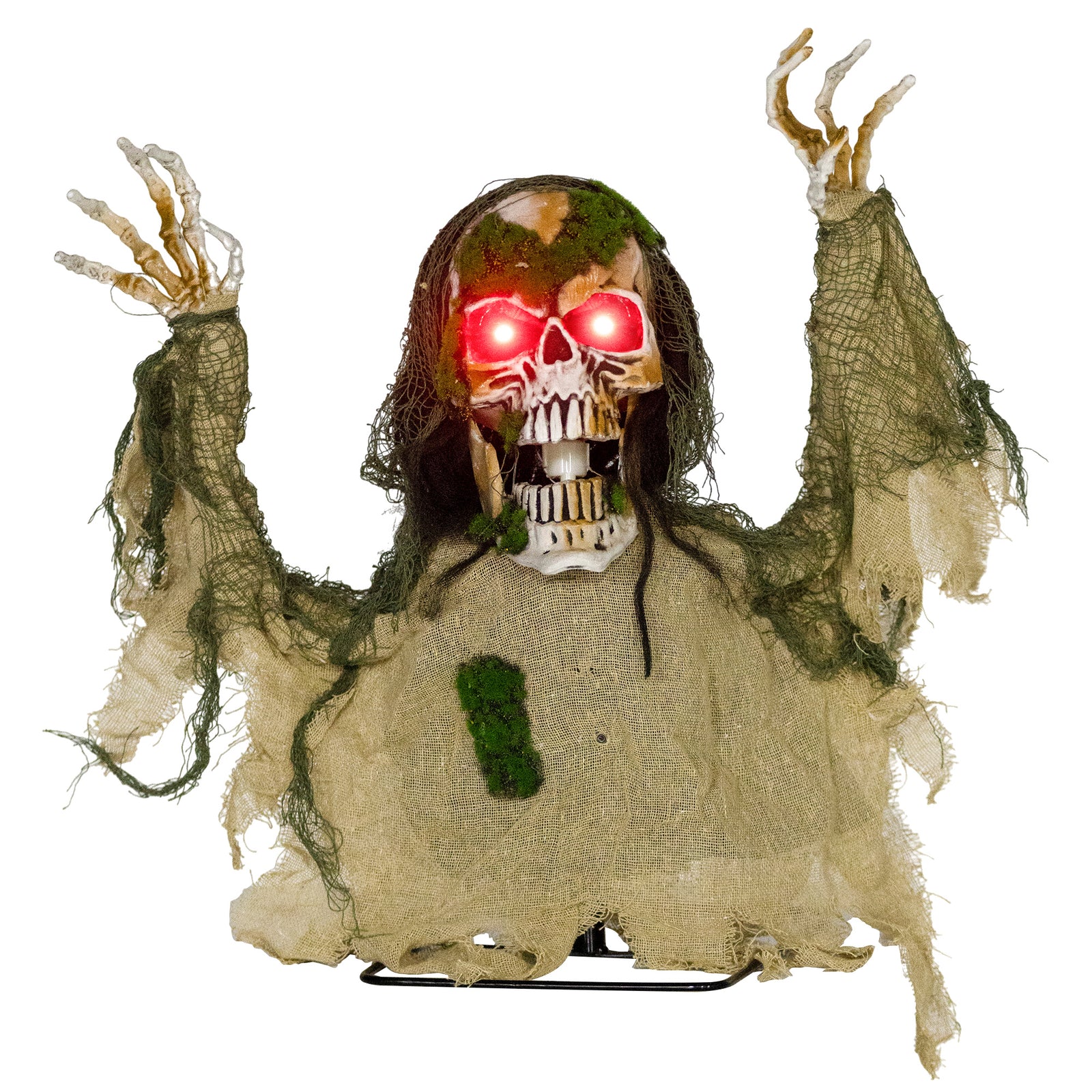 Voice Activated Halloween Animatronics Skeleton, Battery Operated