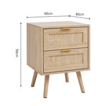 Direct 2 Pack Wood And Rattan Side Cabinet