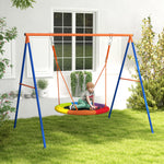 Kids Swing Nest Swing Seat With A-frame Structure For Outdoor Use