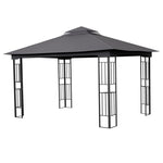 395cm X 295cm Outdoor Garden Gazebo With Ventilated Roof And Mesh Curtains,steel Frame Patio Shelter & Pa-coated Polyester Canopy For Backyard And Parties
