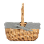 Wicker Shopping Basket Buff Willow Oval Shopper | Gray