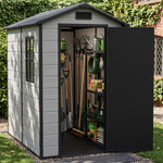 4x6 Ft Outdoor Garden Plastic Storage Shed | Black