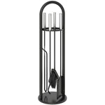 Outsunny 5 Pcs Fireplace Companion Set, Metal Fireside Companion Set