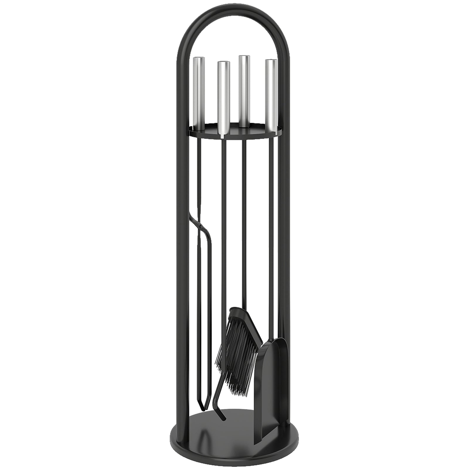 Outsunny 5 Pcs Fireplace Companion Set, Metal Fireside Companion Set