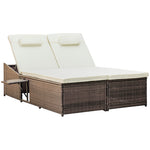 2-person Rattan Daybed Lounger Garden Recline Chair