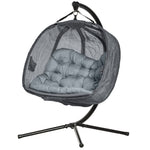 2 Seaters Textlin Swing Hammock W/ Cushion & Fold Design | Grey