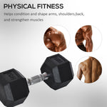 15kg Hex Rubber Dumbbell For Home Exercise | Black