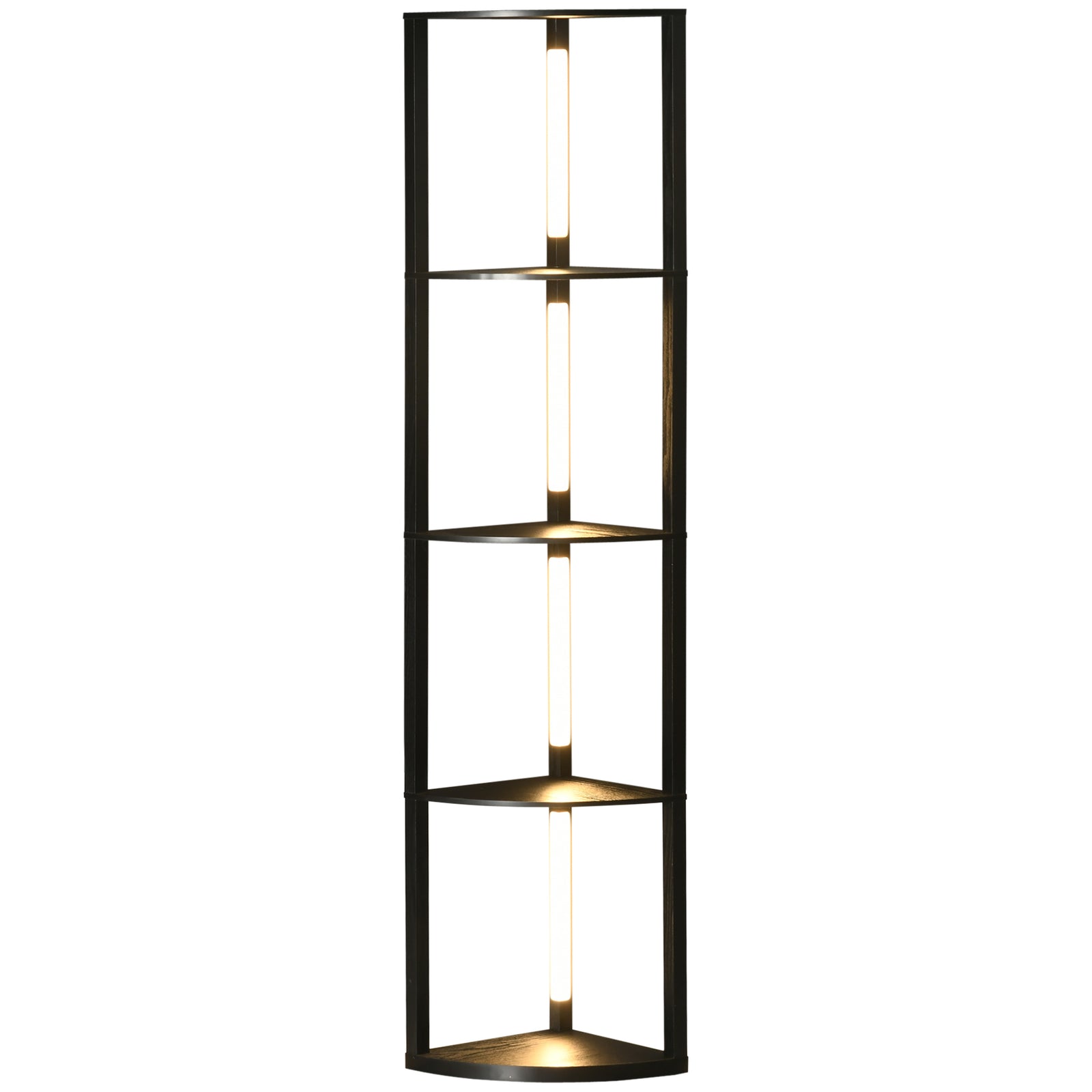 Corner Floor Lamp With Dimmable Warm White Led Light | One Size | Black