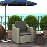 2 Fabric And Pe Rattan Replacement Back And Seat Cushions
