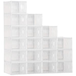 18pcs Stackable Plastic Shoe Storage Box Uk/eu Size 8.5/12 | Medium | White
