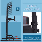 Height Adjustable Power Tower Pull Up Bar For Home Gym | Black