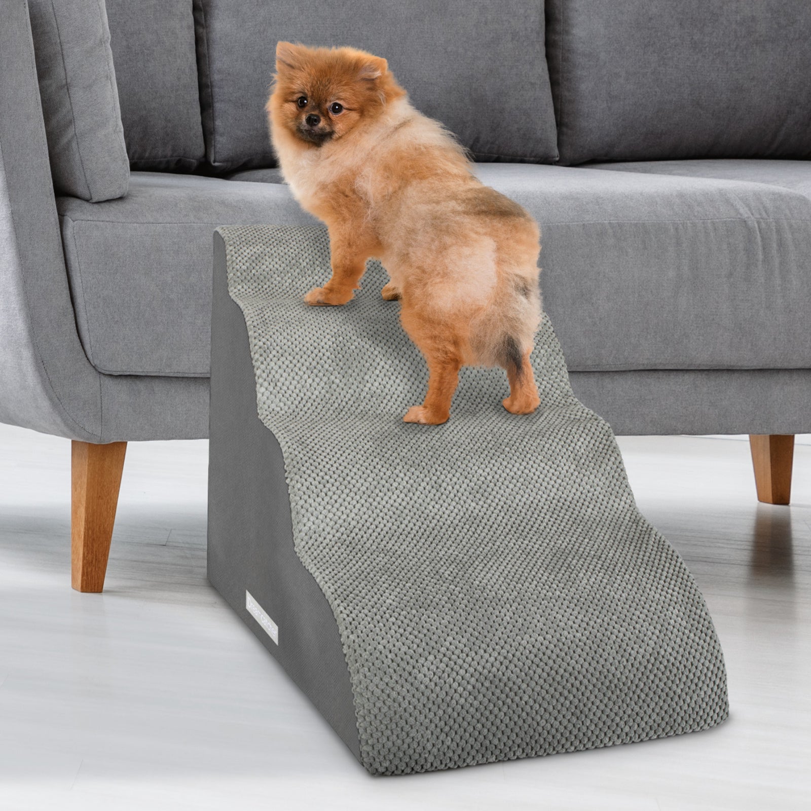 Dog Stairs For Bed, High Density Foam Pet Step Ramp For Sofa, Dogs & Cats, 2,3 & 4 Steps | 4 Step | Grey
