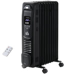 Oil Filled Radiator Electric Heater 3 Heat Settings Remote | One Size | Black