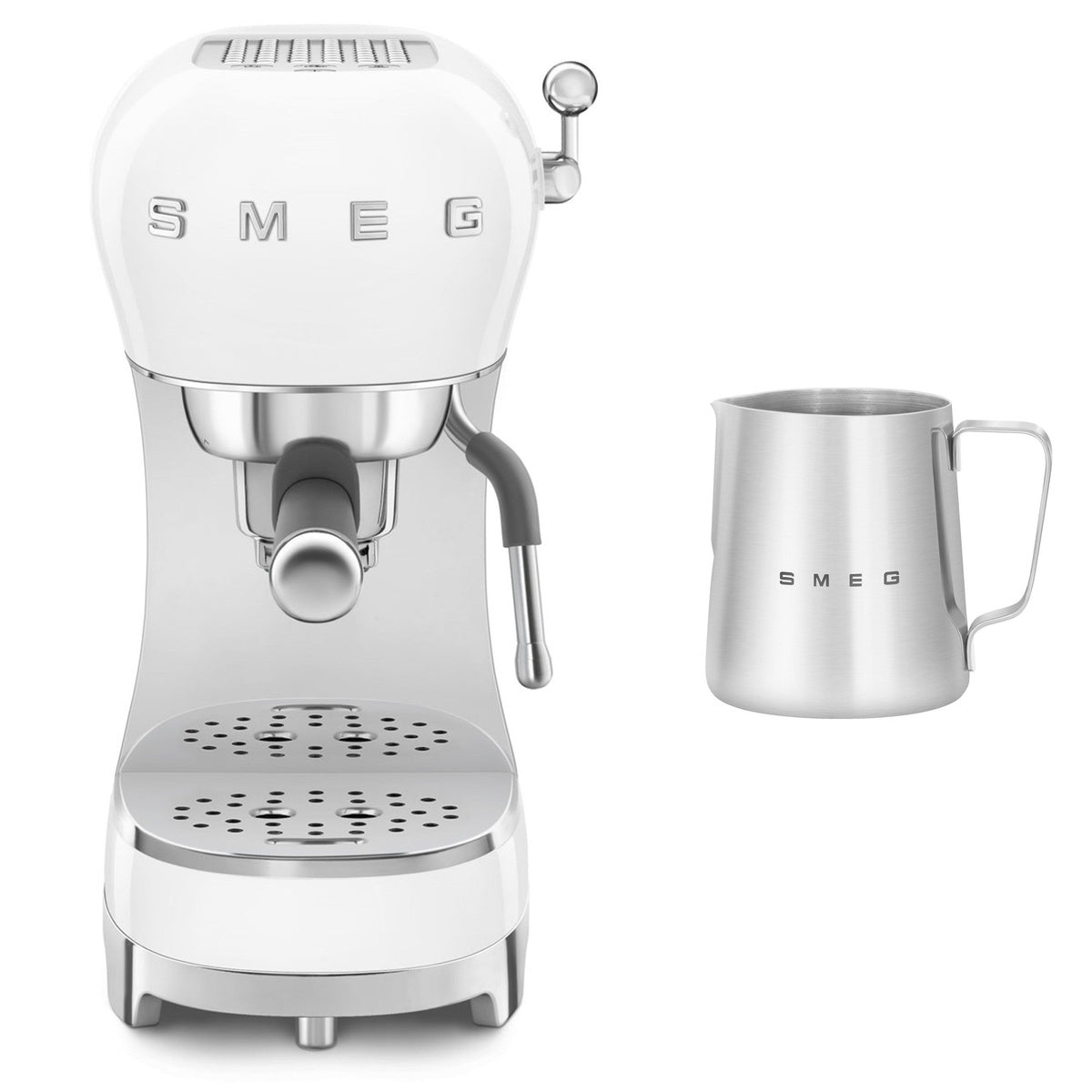 Ecf02 Espresso Machine With Milk Frothing Jug Set | White