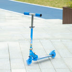 Kids Scooter 2 Wheels W/ Lights Music Adjustable Height Foldable | Blue