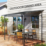 2.4 X 2.4 M Wall Mounted Pergola Gazebo, Upf30+ | Dark Gray