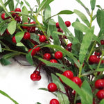 60cm (24 inches) Large Luxury Christmas Mistletoe  and Red Berry Floristry Wreath