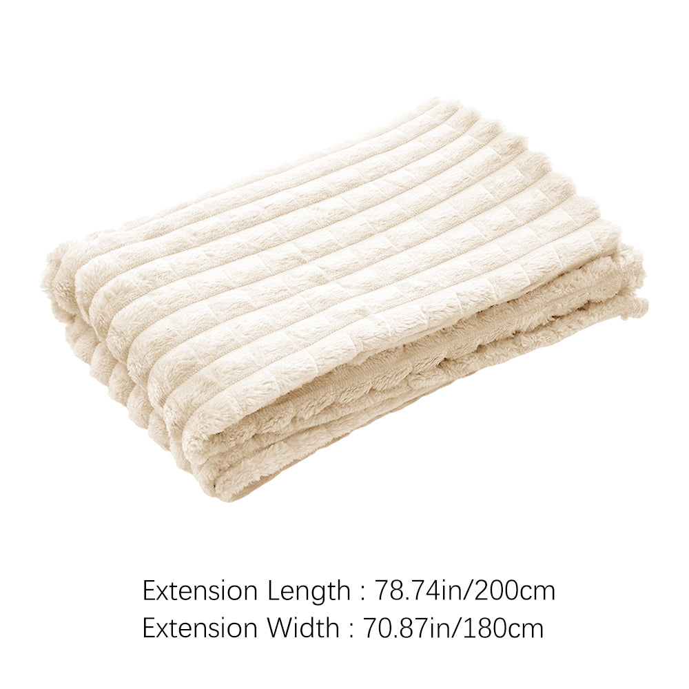 Cozy Checkered Throw Blanket Soft Double-sided Use, Warm & Easy To Clean | Large | Beige