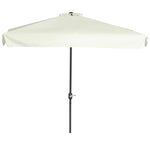 2.3m Half Round Parasol Balcony W/ Crank | White