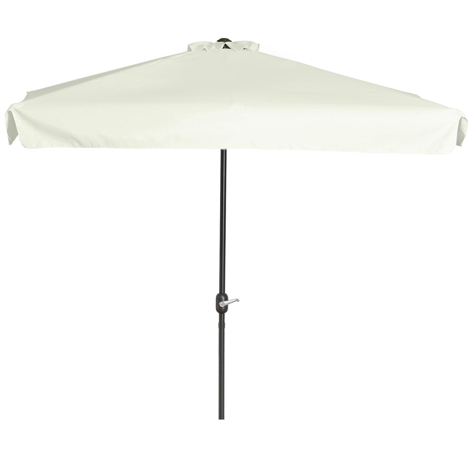 2.3m Half Round Parasol Balcony W/ Crank | White