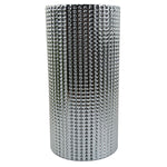 70cm Artificial Red Lily Display Silver Glass Vase
