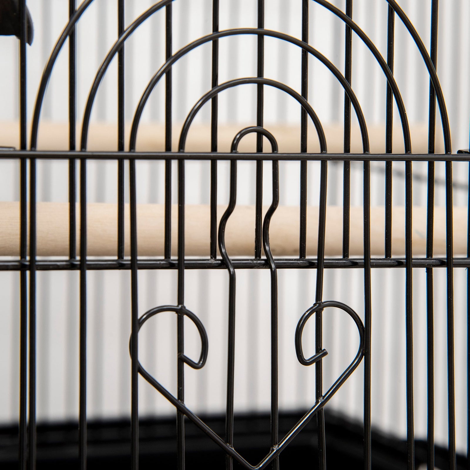 Metal Bird Cage W/ Perch, Food Container, Handle, For Finch, Canary