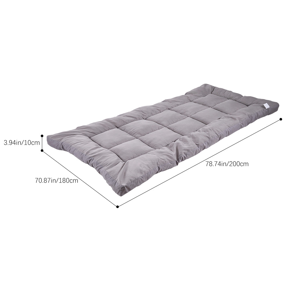 Quilted Mattress Topper With Thick 10cm Padding – Soft Brushed Fabric, Breathable Support & Secure Fit Straps | Super King | Grey