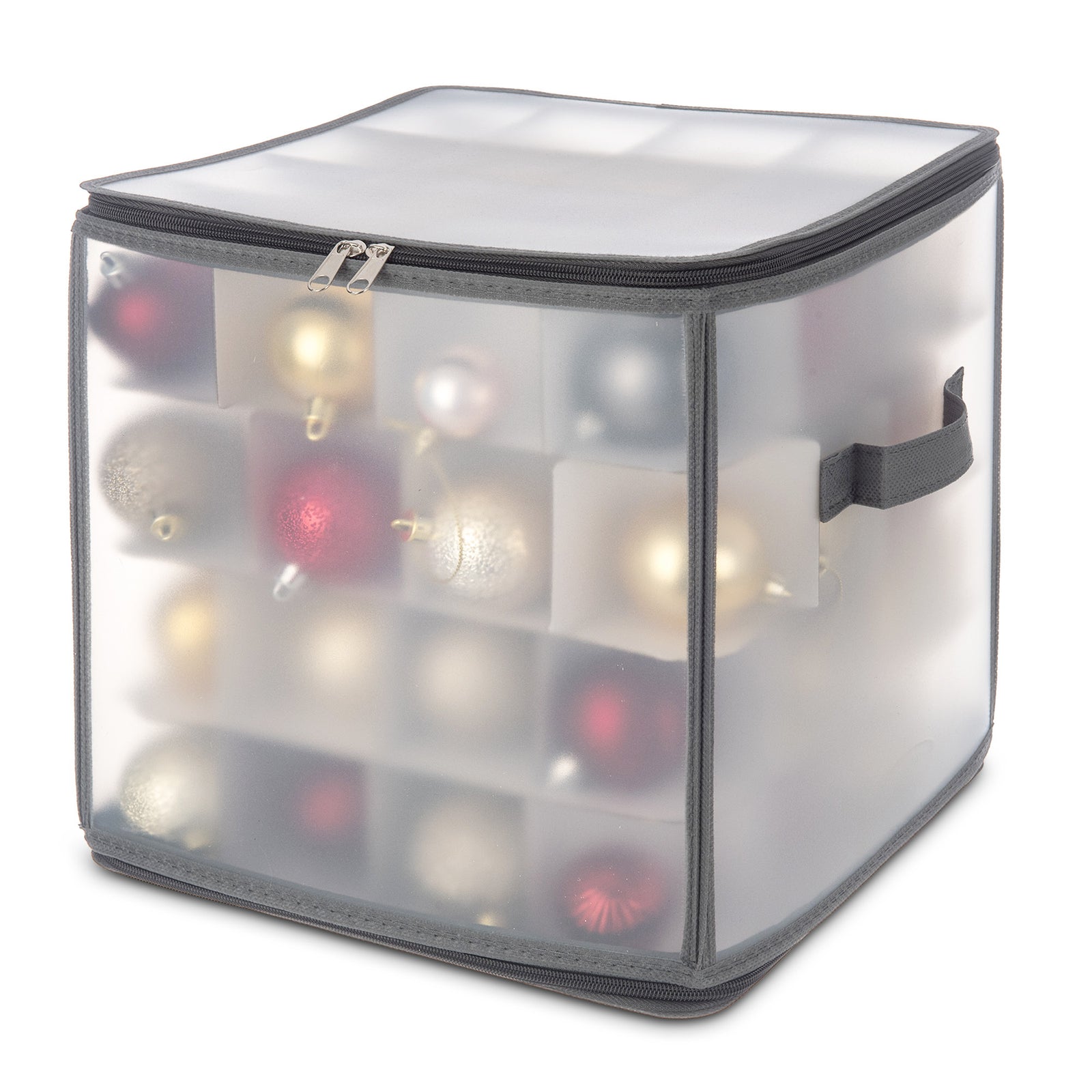 Xmas Decoration Storage Cube With Padded Dividers Grey