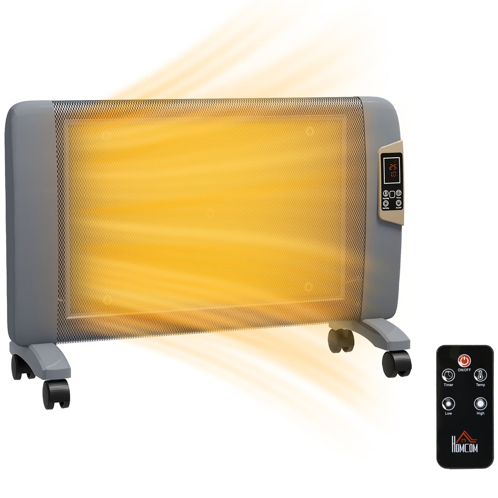 Mica Electric Space Heater Portable With 2 Heat Settings | One Size | Gray
