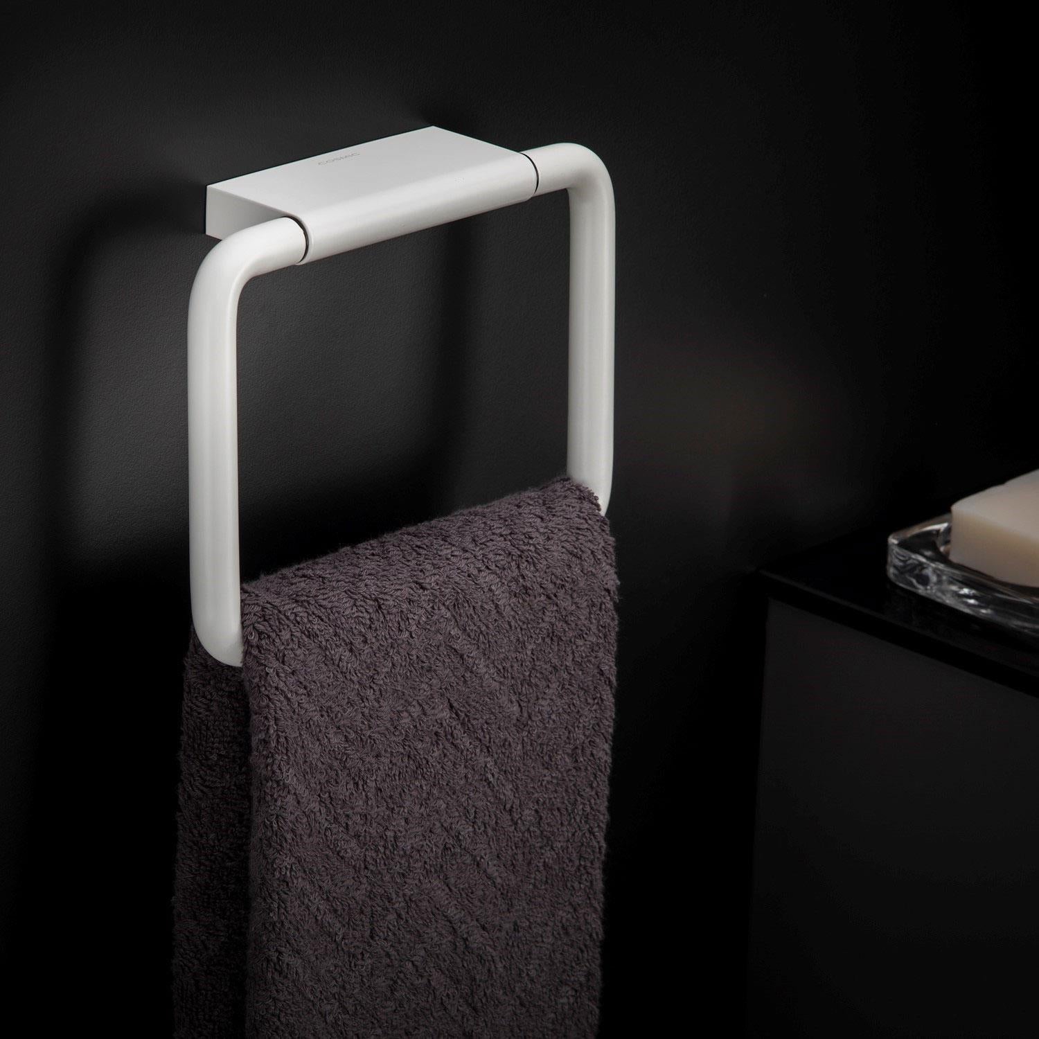 Towel Ring, White Matt, Wall-mounted, 20 Cm. Collection Bwc