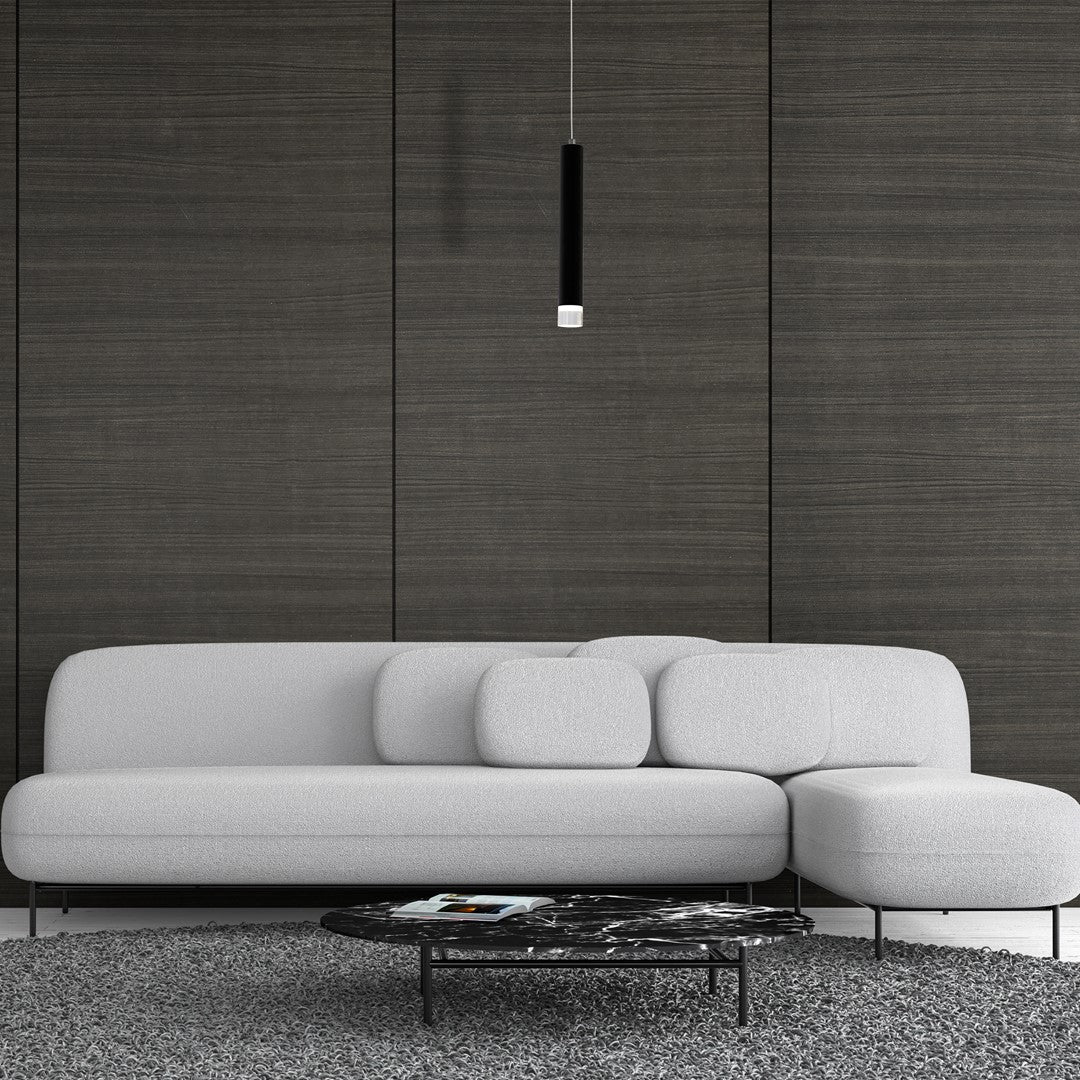 Carbon Black Led Pendant Lamp 1x5w Eye Catching Contemporary Cylindrical Lights With Built In Low Consumption Light Source