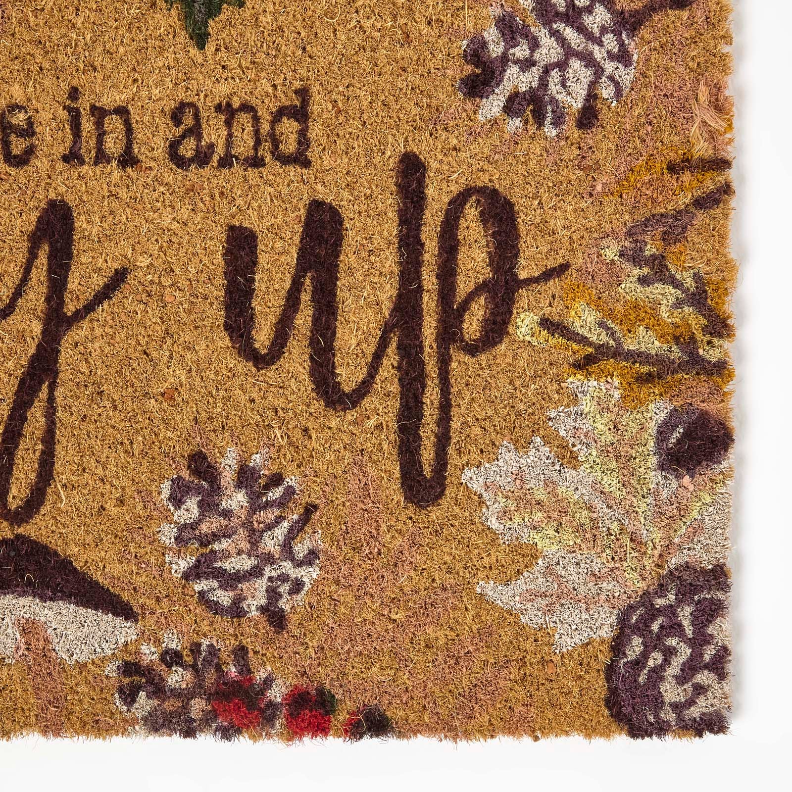 HOMESCAPES Cosy Autumn Non-slip Coir Doormat, 60 X 40 Cm