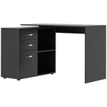 Computer Desk Table Workstation L Shape Drawer Shelf File | Black