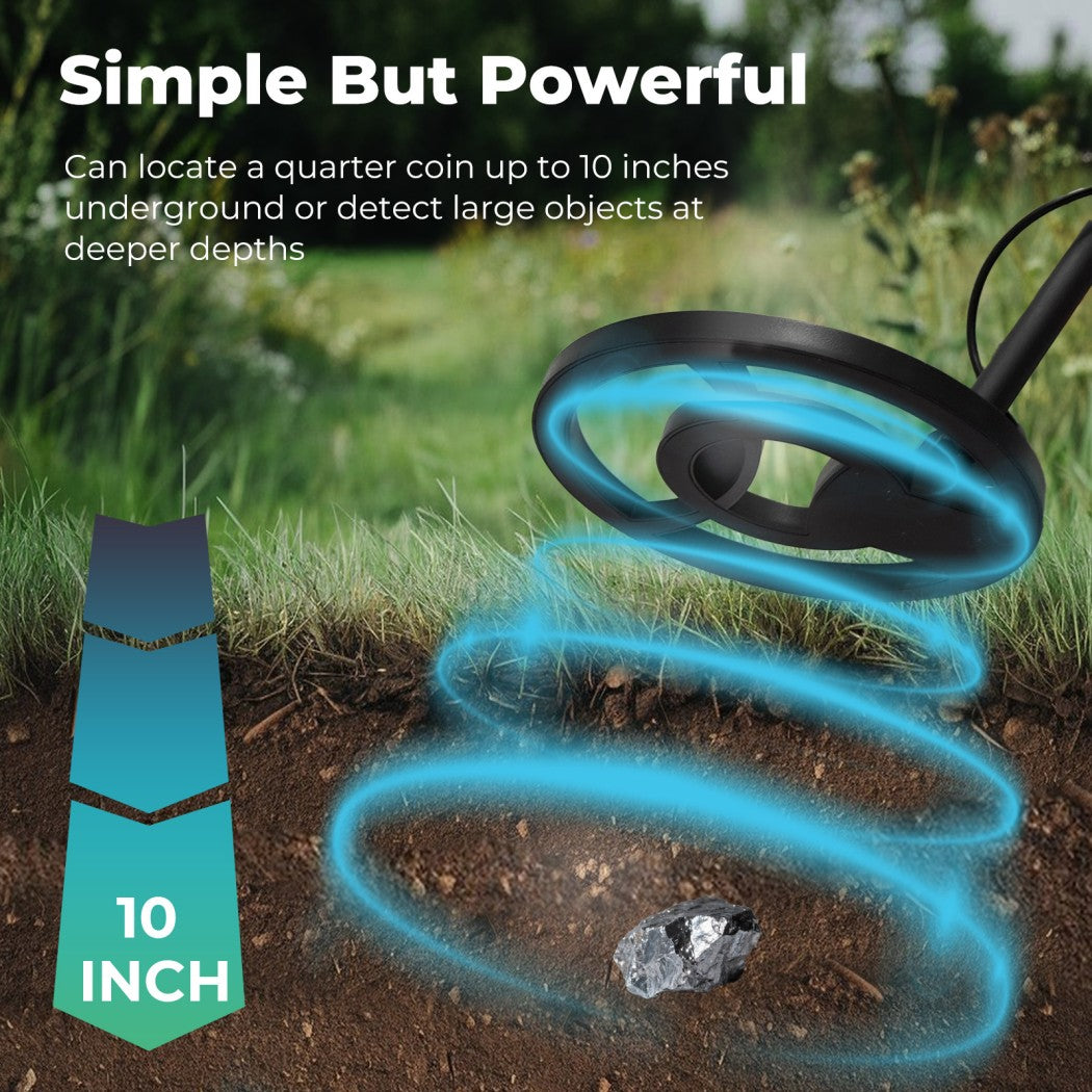 Metal Detector Professional Waterproof For Beginner 4 Search Mode | Black