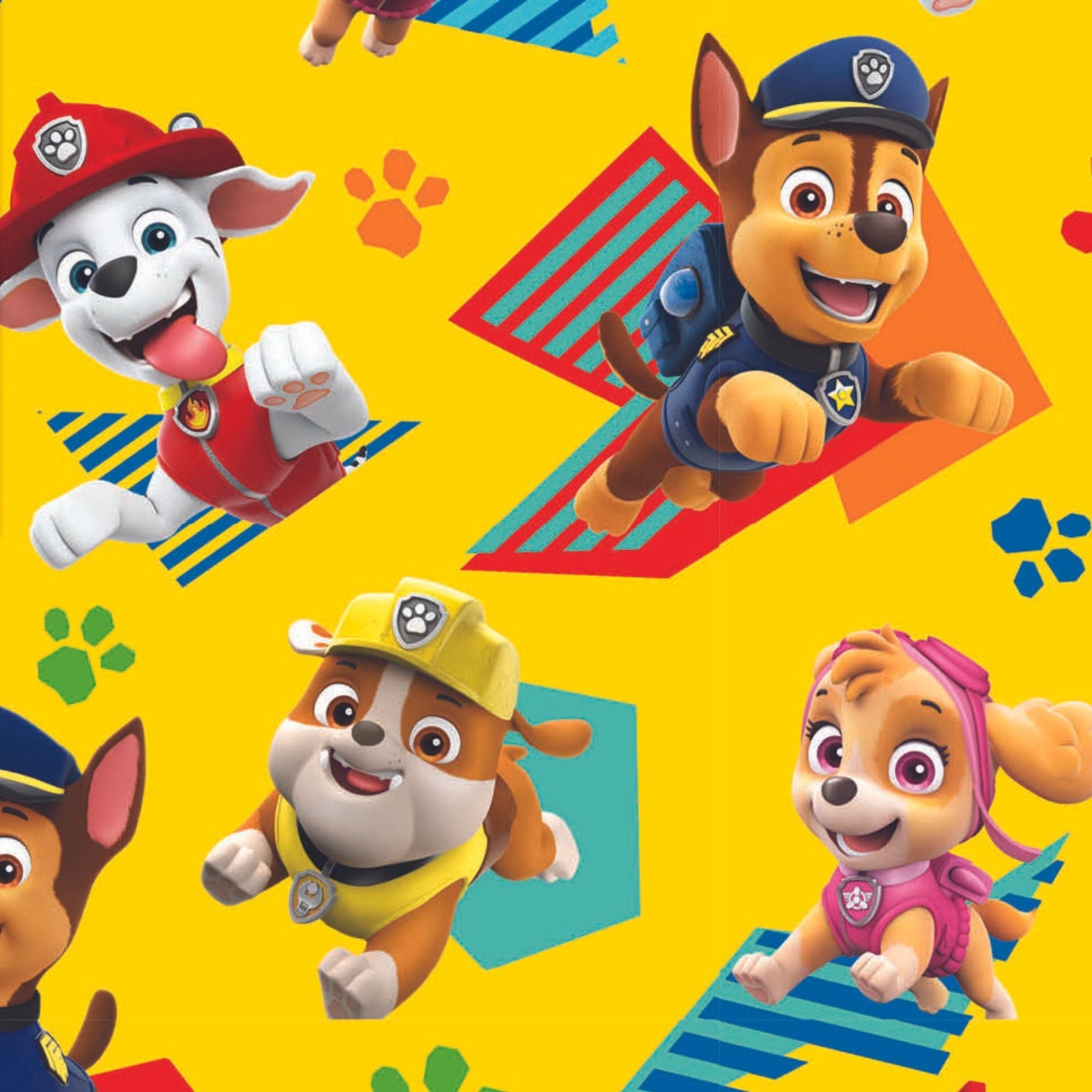 Paw Patrol Gift Wrap, 4 Sheet 4 Tag, Bundle Official Product