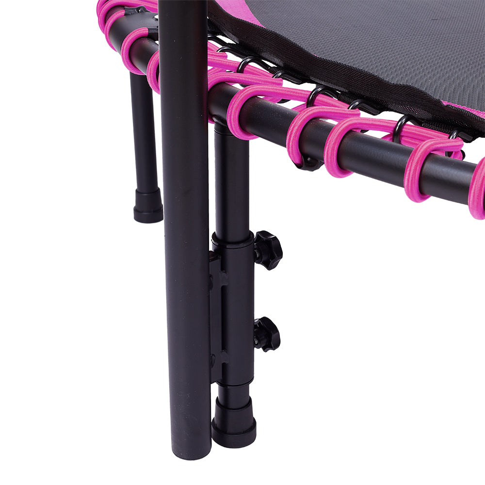 48in Bungee Cords Foldable Round Trampoline With Adjustable U-handle Bar | Pink