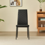 Elegant New York Dining Table Set With 4 Stylish Emily Leather Chairs | Black