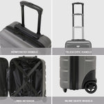 45x36x20cm Easyjet Free Cabin Bag 2 Wheel Suitcase Hard Shell Carry On | Cabin | Charcoal